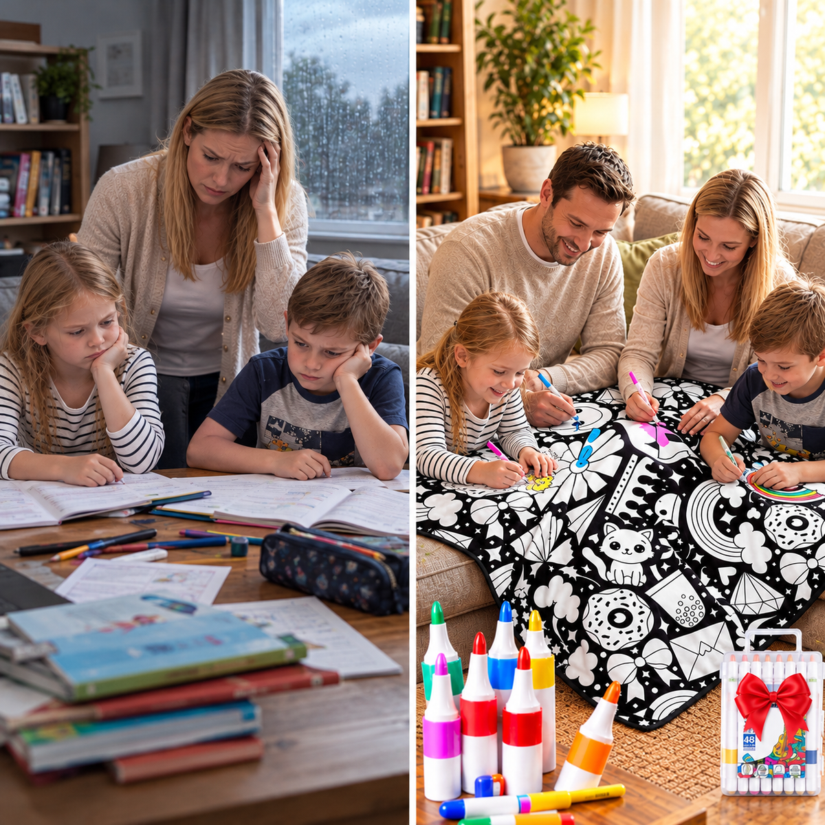 DIY Coloring Blanket with Color Brushes