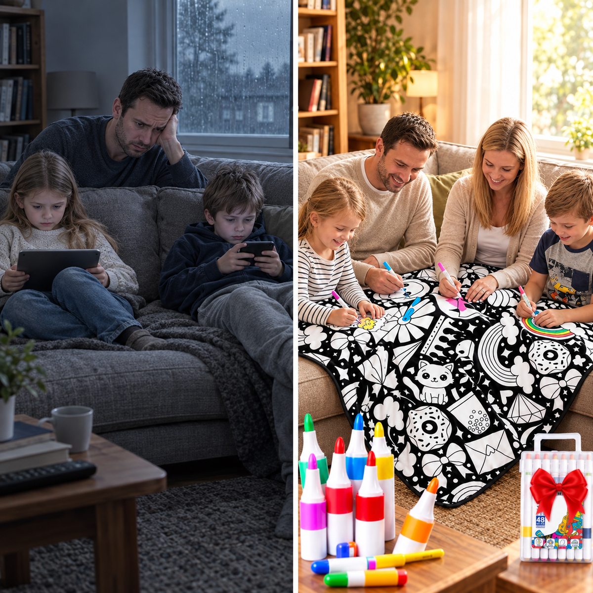 DIY Coloring Blanket with Color Brushes